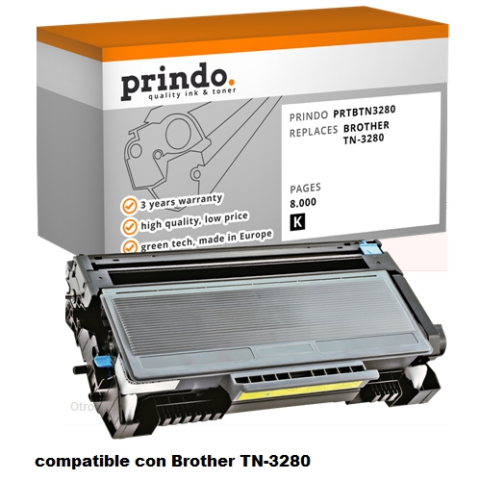 Prindo Tóner negro PRTBTN3280 Compatible Brother TN-3280