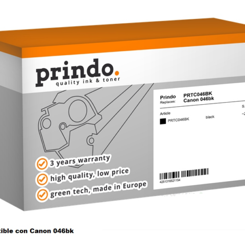 Prindo Tóner negro PRTC046BK Compatible con Canon 046bk