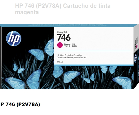 HP Cartucho de tinta magenta P2V78A 746