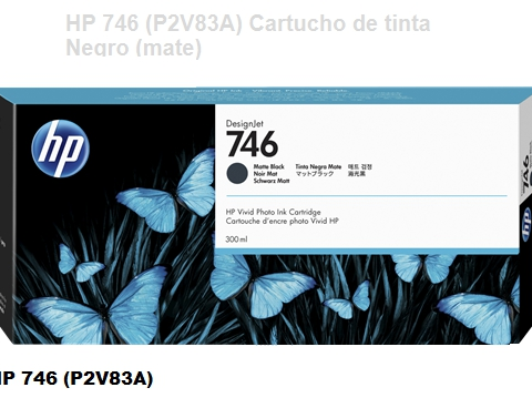 HP Cartucho de tinta Negro mate P2V83A 746