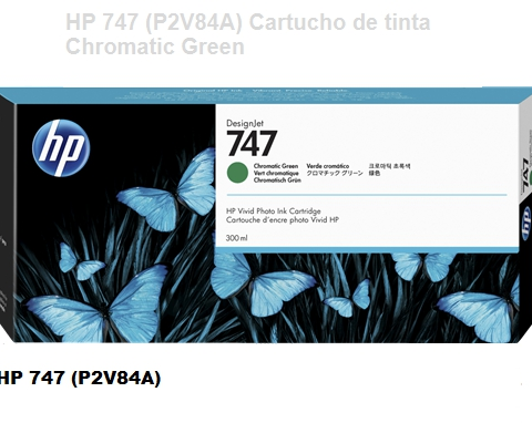 HP Cartucho de tinta Chromatic Green P2V84A 747