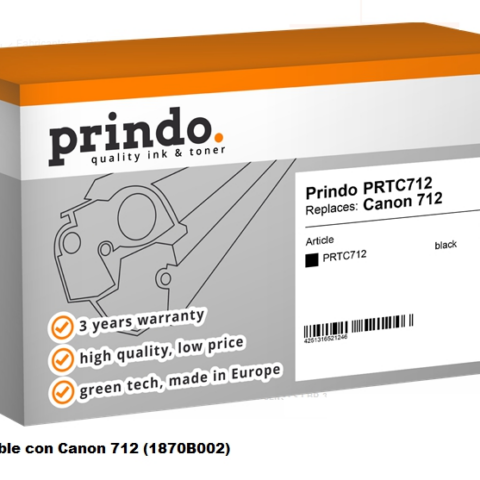 Prindo Tóner negro PRTC712 Compatible con Canon 712 1870B002