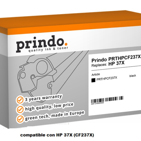 Prindo Tóner negro PRTHPCF237X Compatible con HP 37X