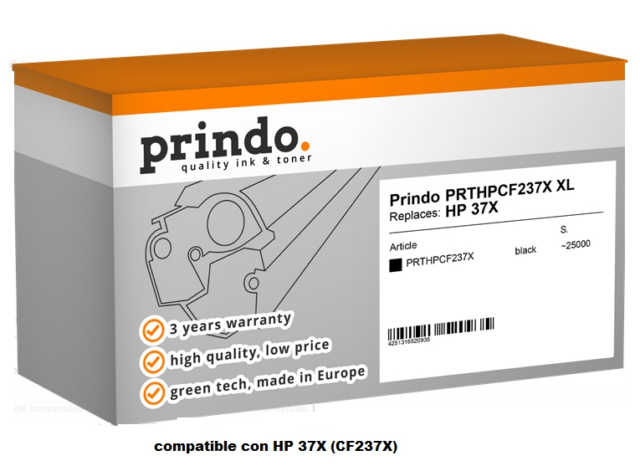 Prindo Tóner negro PRTHPCF237X Compatible con HP 37X