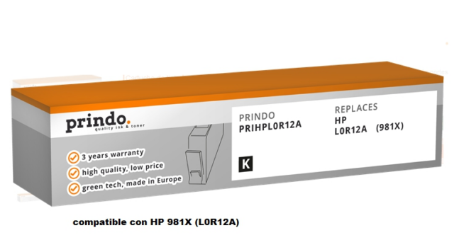 Prindo Cartucho de tinta negro PRIHPL0R12A Compatible HP L0R12A