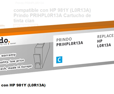 Prindo Cartucho de tinta cian PRIHPL0R13A Compatible HP L0R13A