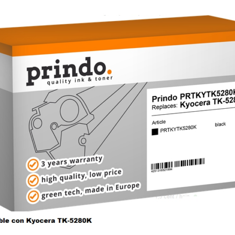 Prindo Tóner negro PRTKYTK5280K Compatible con Kyocera TK-5280K
