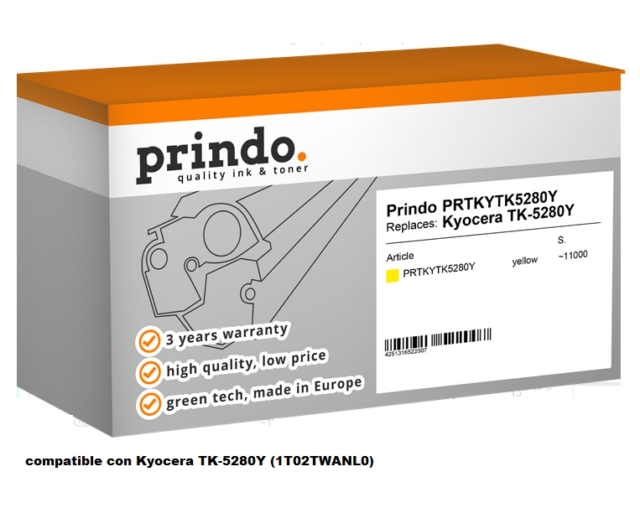 Prindo Tóner amarillo PRTKYTK5280Y Compatible con Kyocera TK-5280Y