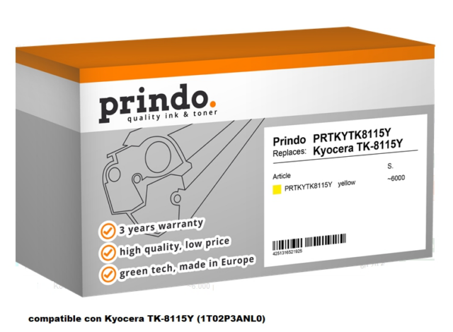 Prindo Tóner amarillo PRTKYTK8115Y Compatible Kyocera TK-8115Y