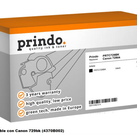 Prindo Tóner negro PRTC729BK Compatible Canon 729bk