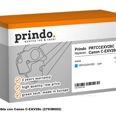 Prindo Tóner cian PRTCCEXV28C Compatible Canon C-EXV28c