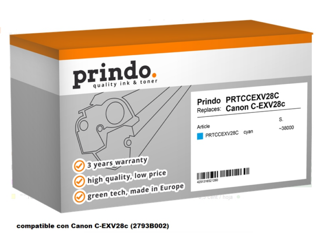 Prindo Tóner cian PRTCCEXV28C Compatible Canon C-EXV28c