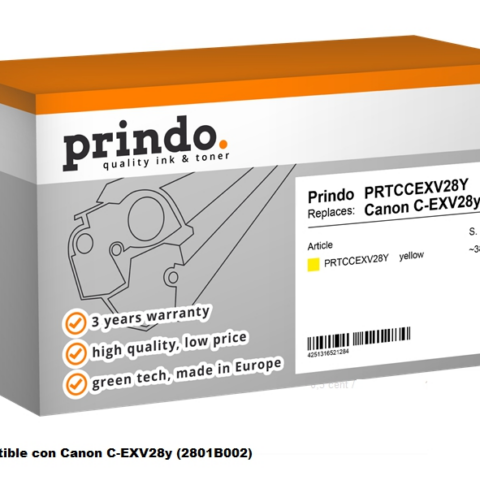 Prindo Tóner amarillo PRTCCEXV28Y Compatible Canon C-EXV28y