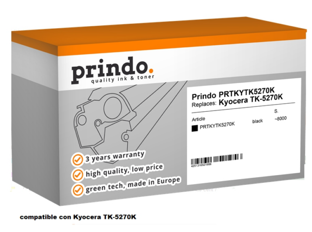 Prindo Tóner negro PRTKYTK5270K Compatible Kyocera TK-5270K