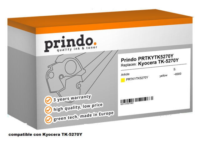 Prindo Tóner amarillo PRTKYTK5270Y Compatible con Kyocera TK-5270Y