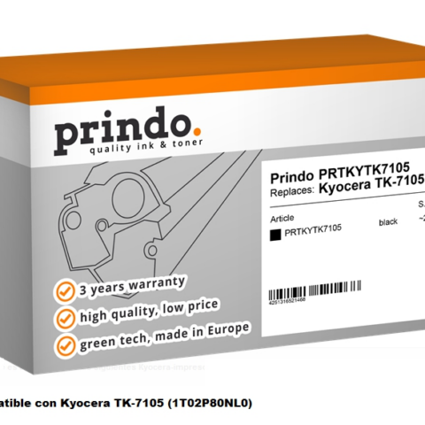 Prindo Tóner negro PRTKYTK7105 Compatible con Kyocera TK-7105 (1T02P80NL0)