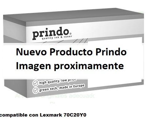 Prindo Tóner amarillo PRTL70C20Y0 Compatible con Lexmark 70C20Y0