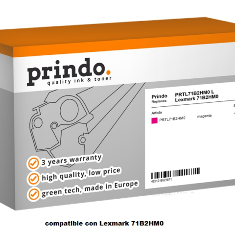 Prindo Tóner magenta PRTL71B2HM0 Compatible Lexmark 71B2HM0