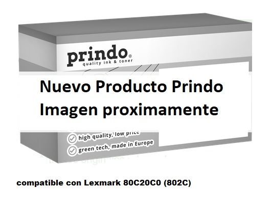 Prindo Tóner cian PRTL80C20C0 Compatible con Lexmark 80C20C0 802C