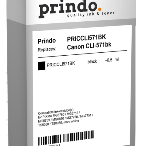 Prindo Cartucho de tinta negro PRICCLI571BK Compatible Canon CLI-571bk