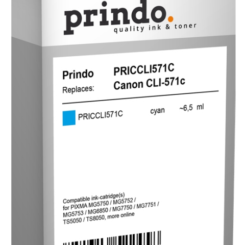 Prindo Cartucho de tinta cian PRICCLI571C Compatible Canon CLI-571c