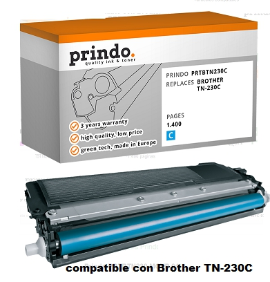 Prindo Tóner cían PRTBTN230C alternativa para Brother TN-230c