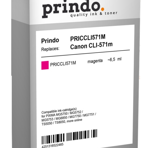 Prindo Cartucho de tinta magenta PRICCLI571M Compatible canon CLI-571m