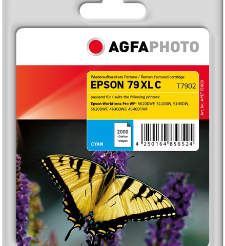 Agfa Photo Cartucho de tinta cian APET790CD Compatible epson 79XLC