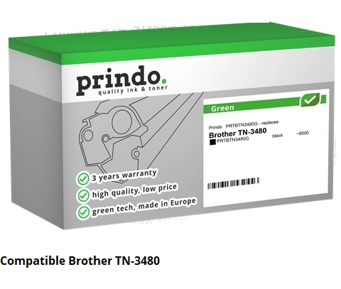 Prindo Tóner negro PRTBTN3480G Green Compatible brother tn-3480