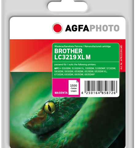 Agfa Photo Cartucho de tinta magenta APB3219XLMD compatible con Brother LC-3219XL LC3219XLM