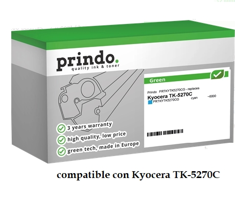 Prindo Tóner cian PRTKYTK5270CG Green compatible con Kyocera TK-5270C