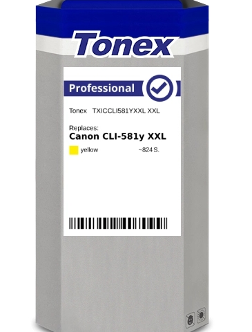 Tonex Cartucho de tinta amarillo TXICCLI581YXXL compatible con Canon CLI-581y XXL 1997C001
