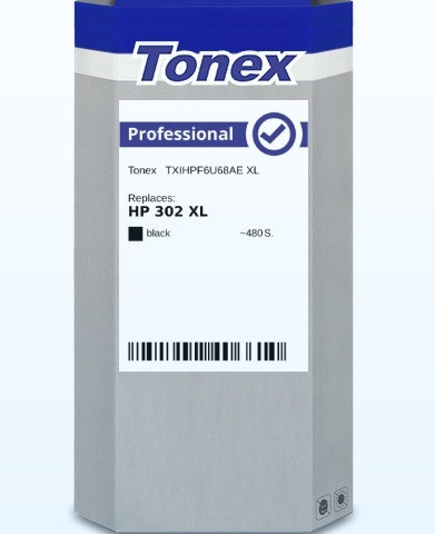 Tonex Cartucho de tinta negro TXIHPF6U68AE compatible con HP 302 XL F6U68AE