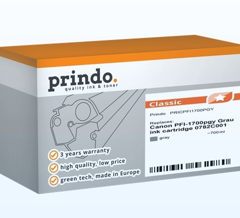 Prindo Cartucho de tinta Gris PRICPFI1700PGY compatible canon PFI-1700pgy