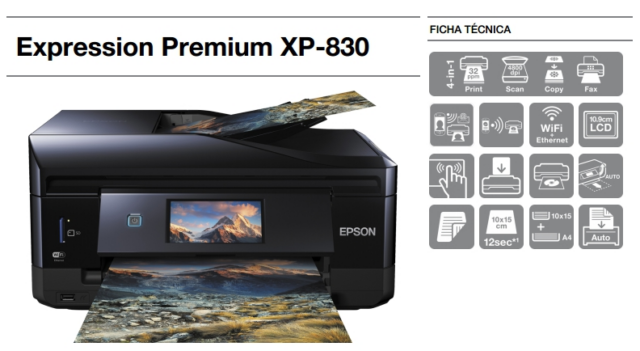 Epson Impresora Expression Premium XP-830 C11CE78402