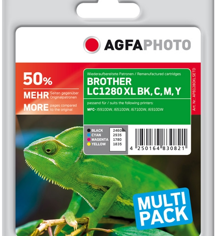 Agfa Photo Multipack APB1280XLSETD LC-1280XLbk LC-1280XLc LC-1280XLm LC-1280XLy
