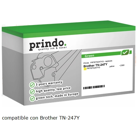 Prindo Tóner amarillo PRTBTN247YG Green compatible con Brother TN-247Y