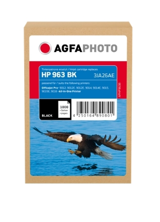 Agfa Photo Cartucho de tinta negro APHP963B compatible con HP 963 negro