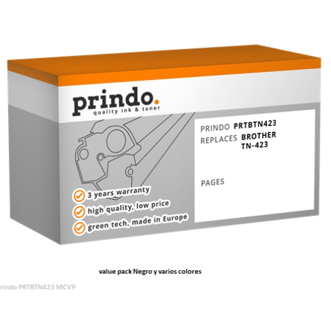 Prindo Value Pack PRTBTN423 MCVP Compatible con Brother TN-423