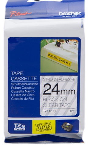 Brother Cinta mecanográfico negro sobre transparente TZe-S151 TZ-S151