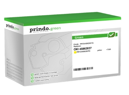 Prindo Tóner amarillo PRTO45862837G Green compatible con OKI 45862837