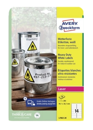 AVERY Zweckform Etiquetas Blanco L7063-20