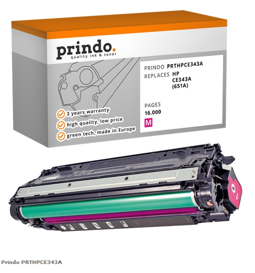 Prindo Tóner magenta PRTHPCE343A Compatible con HP 651A (CE343A)