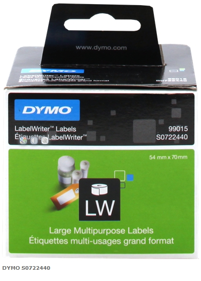 DYMO Etiquetas S0722440 99015 Etiquetas, 70x54mm, blanco, 1x320 Uds.