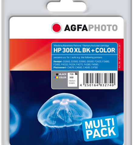 Agfa Photo Multipack negro + color APHP300XLSET Agfa Photo 300 XL (negro) + 300 XL (Color)