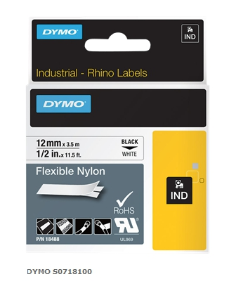 DYMO Cinta mecanográfico Negro sobre blanco S0718100 18488