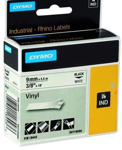 DYMO Cinta mecanográfico Negro sobre blanco S0718580 18443