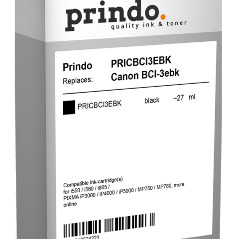 Prindo Cartucho de tinta negro PRICBCI3EBK Compatible con Canon BCI-3ebk 4479A002