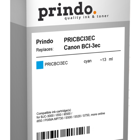 Prindo Cartucho de tinta cian PRICBCI3EC Compatible con Canon BCI-3ec