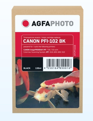 Agfa Photo Cartucho de tinta negro APCPFI102B compatible con Canon PFI-102bk 0895B001